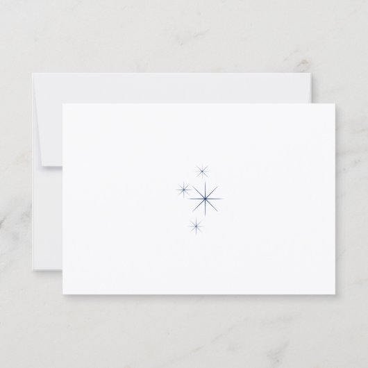 Celestial Elegant Wedding White RSVP Response Card (Rückseite)