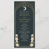 Celestial Elegante Art Nouveau Hochzeit Programm (Vorderseite)