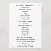 Celestial Elegante Black & Gold Wedding Program Programm (Rückseite)