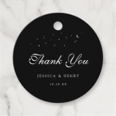 Celestial Elegante Script Minimal Black Wedding Geschenkanhänger (Vorderseite)