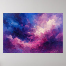 Celestial Ember Abstract Poster