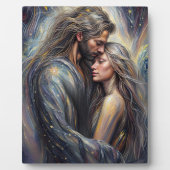 Celestial Embrace Romantic Starry Night Fotoplatte (Vorderseite)