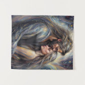 Celestial Embrace Romantic Starry Night Wandteppich (Vorderseite (Horizontal))