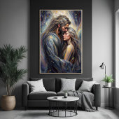 Celestial Embrace Romantische Abendkultur Poster