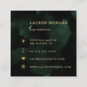 Celestial Emerald Crescent Moon Quadratische Visitenkarte (Rückseite)