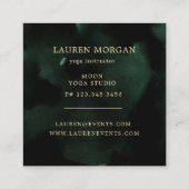 Celestial Emerald Crescent Moon Quadratische Visitenkarte (Rückseite)