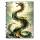 Celestial Emerald Dragon Fantasy Art Notizblock (Vorderseite)