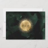 Celestial Emerald Gold Crescent Moon Wedding Einladung (Rückseite)