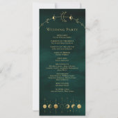 Celestial Emerald Gold Crescent Wedding Program (Rückseite)