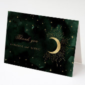 Celestial Emerald Gold Moon Danke Karte