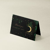 Celestial Emerald Gold Moon Danke Karte
