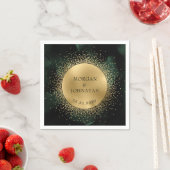 Celestial Emerald Gold Moon Wedding Napkins Serviette (Beispiel)