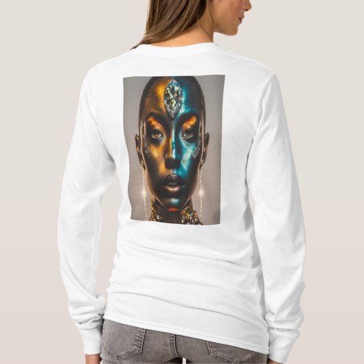 Celestial Empress: Ein futuristisches Fantasieport T-Shirt (Rückseite)