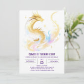 Celestial Enchanted Dragon Birthday Einladung (Stehend Vorderseite)