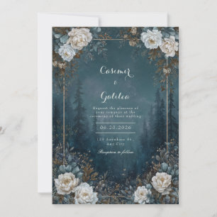 Celestial Enchanted Forest Peony Wedding Einladung