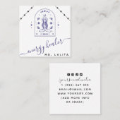 Celestial Energy Healer Cosmic Mystic Lila Boho Quadratische Visitenkarte (Vorne/Hinten)