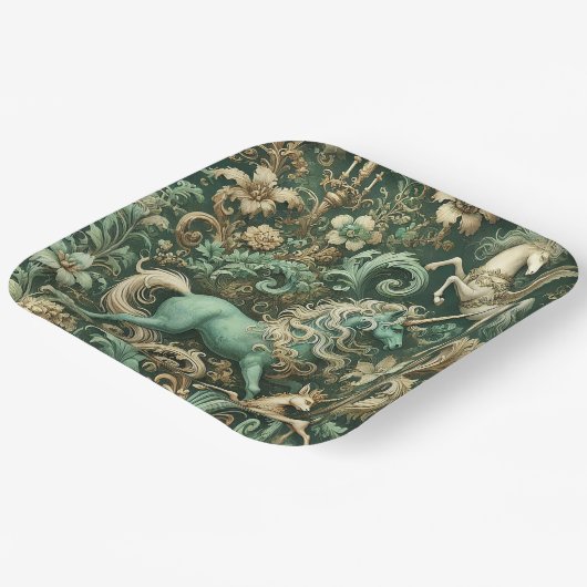 Celestial Equinox – Mythical Unicorn Pappteller (Gewinkelt)