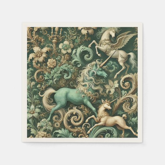 Celestial Equinox - Mythisches Einhorn Serviette (Vorderseite)