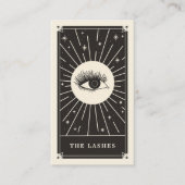 Celestial Eye Tarot Lashes Schwarze Visitenkarte (Vorderseite)