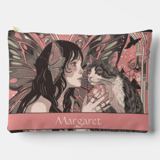 Celestial Faial mit Cat Peach Art Deco Persönlich Zubehörtasche