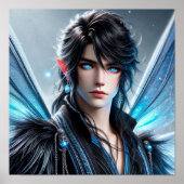 Celestial Fairy Prince with Piercing Sapphire Eyes Poster (Vorne)