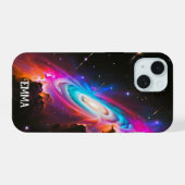 Celestial Fantasy Black Hole Custom iPhone 15 Hülle (Rückseite (Horizontal))