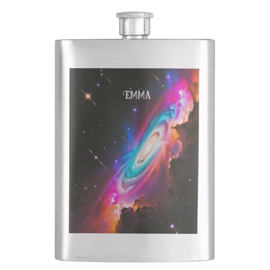 Celestial Fantasy Black Hole Individuelle Name Flachmann (Vorderseite)