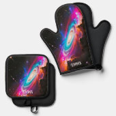 Celestial Fantasy Black Hole Individuelle Name Ofenhandschuh & Topflappen-Set (Vorderseite/Rückseite)