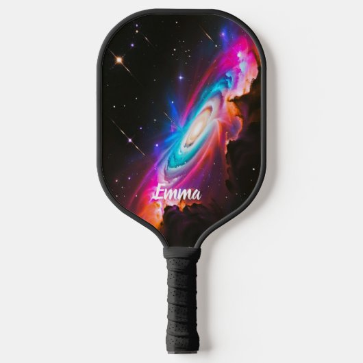 Celestial Fantasy Black Hole Individuelle Name Pickleball Schläger (Vorderseite)