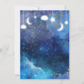 Celestial Fantasy Gold Stars & Glow Baby Shower Einladung (Rückseite)