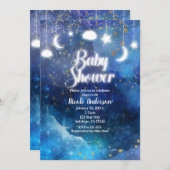 Celestial Fantasy Gold Stars & Glow Baby Shower Einladung (Vorne/Hinten)