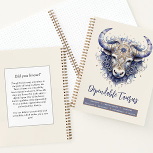 Celestial Fantasy Taurus Zodiac Bull Sign Birthday Notizblock