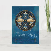 Celestial Fantasy Zodiac Symbol Pisces Birthday Karte (Vorderseite)