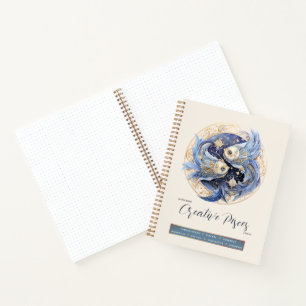 Celestial Fantasy Zodiac Symbol Pisces Birthday Notizblock