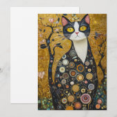 Celestial Feline in Gold Einladung (Vorne/Hinten)