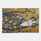 Celestial Feline in Gold Geschirrtuch (Horizontal)