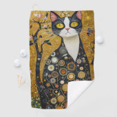 Celestial Feline in Gold Golfhandtuch (Insitu)