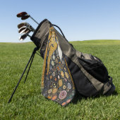 Celestial Feline in Gold Golfhandtuch (Gras)