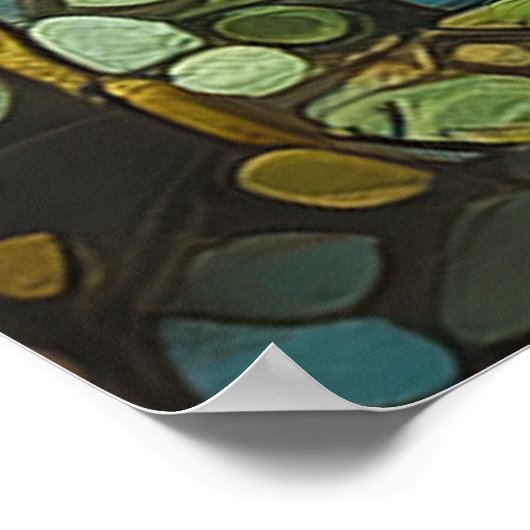 Celestial Feline in Gold Poster (Ecke)