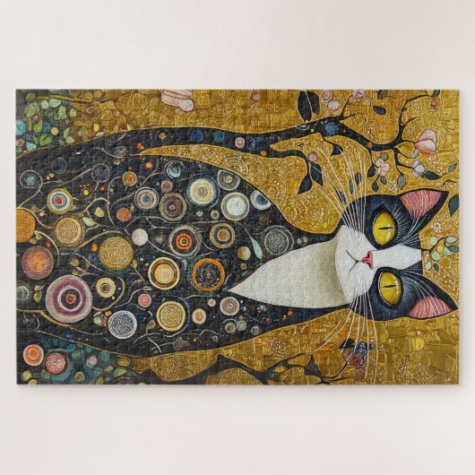 Celestial Feline in Gold Puzzle (Horizontal)