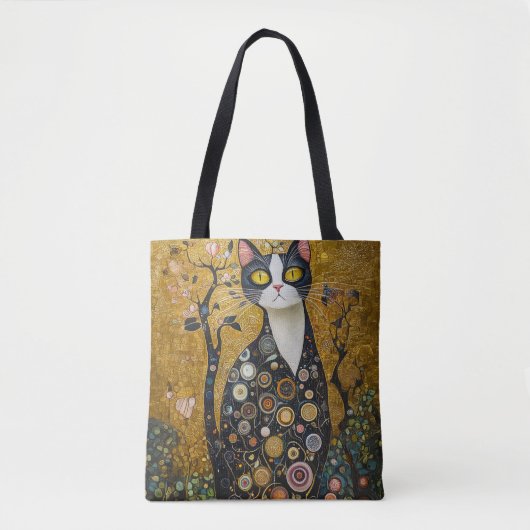 Celestial Feline in Gold Tasche (Vorderseite)