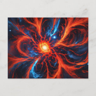 Celestial Fire Cosmic Abstrakt Postkarte