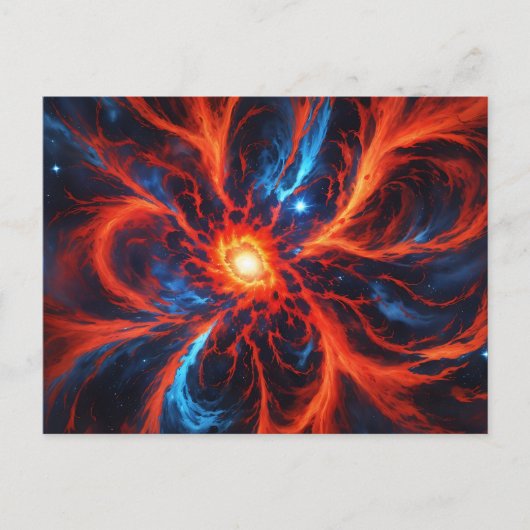 Celestial Fire Cosmic Abstrakt Postkarte (Vorderseite)