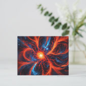 Celestial Fire Cosmic Abstrakt Postkarte (Stehend Vorderseite)