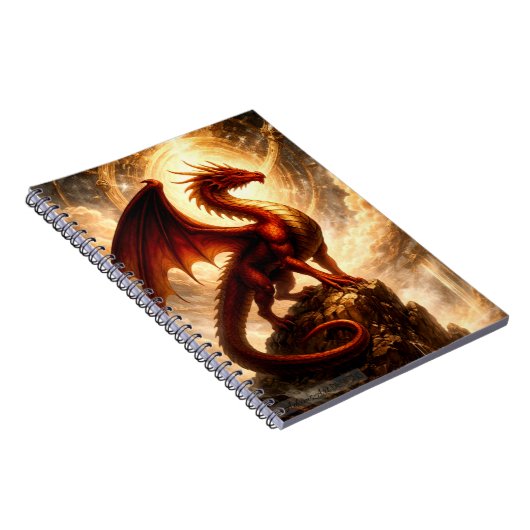 Celestial Fire Dragon Guardian Fantasy Notizblock (Rechte Seite)