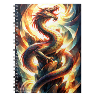 Celestial Fire Dragon Spiral Fantasy Notizblock
