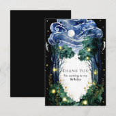 Celestial Firefly Woodland Birthday Dankeskarte (Vorne/Hinten)