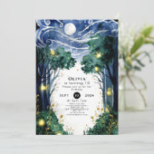 Celestial Firefly Woodland Birthday Einladung (Stehend Vorderseite)