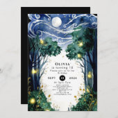 Celestial Firefly Woodland Birthday Einladung (Vorne/Hinten)