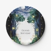 Celestial Firefly Woodland Birthday Pappteller (Vorderseite)
